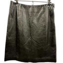 Alfani  Genuine Leather Black Zip Side Lined Midi Skirt Imported India Womens 6 Photo 0