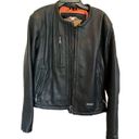 Harley Davidson  1980s Vintage Black Leather Moto Jacket - size Large Photo 1