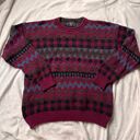 VINTAGE GRANDPA SWEATER CHUNKY KNIT Red Size XL Photo 0