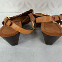 Ralph Lauren Lauren  Lucetta Brown Leather Wedge Sandal Size 8.5 Photo 4