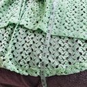 Leshop Sherbet Green Open Knit Short Sleeve Crochet Lace Cardigan Swim Cover Size L Photo 7