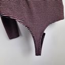 Madewell  Bodysuit Crewneck Long Sleeve Red Navy White Stripes Size M Photo 11