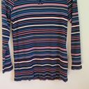 cj banks  Cotton Candy Stripe Stretch Knit 1/4 Zip Long Sleeve Top Photo 2