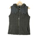 prAna Ava herringbone plaid wool blend hooded vest Small Photo 0