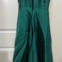 Badgley Mischka  Marine Green Stretch Mikado Gown Size 4 US $650 Photo 3