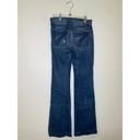 7 For All Mankind 7FAMK Dojo Flare Denim Jeans EUC Sz 27 Long Inseam Distressed Cotton USA Photo 4