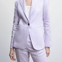Mango ✨NEW✨  Blazer suit 100% linen Light Pastel Lilac Size 2 Photo 0