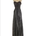 Laundry by Shelli Segal Laundry Metallic Silver Strapless Gown 0 Photo 2