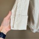 Altar'd State Altar’d State Striped Button Down White Tan Medium Photo 3