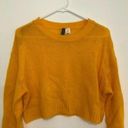 Divided  H&M Solid Mustard Golden Open Weave Semi Sheer Crew Neck Sweater Small S Photo 2