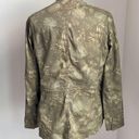 LL BEAN Utility Jacket Women's Size Large Green Field Jacket Palm Print Photo 6