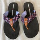 Tommy Hilfiger  Herringbone Navy Red Thong Flip Flops Size 8 New Without Tag Photo 0