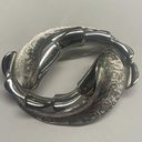 Monet Signed  Costume Jewelry Brooch Pin Silver Tone Swirl Photo 2