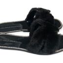 Wild Diva  Lounge Black Faux Fur Rhinestone Slides Photo 54