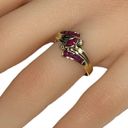 Ruby 14KT GENUINE  & DIAMOND ACCENT SOLID YELLOW GOLD VINATGE LOW PROFILE RING Photo 1