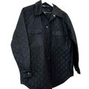 ZARA  Black Quilted Faux Leather Over Shirt Jacket Size Small Photo 4