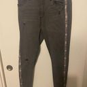 Velvet Heart  grey distressed jeans with snakeskin stripes on side ankle jeans 30 Photo 0