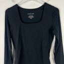 Everlane NWT  The Long-Sleeve Supima Square-Neck Bodysuit Black Size Medium M NEW Photo 2