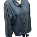 LC Lauren Conrad Chambray Tied Denim Shirt Sz. XL  Long Sleeve Button Up Blue Photo 1