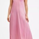 Mango Back Detail Pink Satin Dress Photo 0