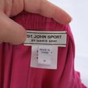 St. John  Sport Marie Gray Wide Leg Pink Corduroy Pull On Pant Medium Photo 7