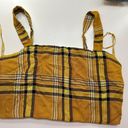 Francesca's Yellow Plaid Crop Top Photo 0