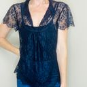 The Limited Black Floral Lace Sheer Blouse Photo 3