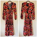 Petal and Pup  Balsa Floral Tiered Long Sleeve Belted Maxi Dress Navy Blue Photo 2