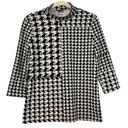 Tribal Women’s Houndstooth Mock Turtleneck 3/4 Sleeve Medium Black Photo 0