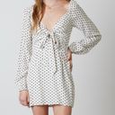 Cotton Candy LA Polka Dot Tie Front Mini Dress In White - S Photo 0