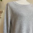 Hilary Radley  Womens Size L Gray White Two Fer Long Sleeve Faux Layered Sweater Photo 4