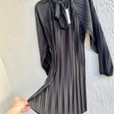 ZARA NWT  Puff Sleeve Pussycat Bow Pleated Tie Neck Mini Dress Black Women's S Photo 4