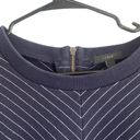 J.Crew  Navy Blue Striped Cozy Cotton Blend Sweatshirt Women Sz L Photo 3