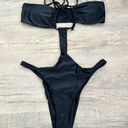 Matte Collection black cut out one piece bikini size M. Photo 0