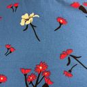 True Destiny Fliral Top Royal Blue with Red and White Flowers Key Hole Top sz XL Photo 1