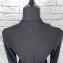 White House | Black Market  womens sz S v-cut ruffle front 3/4 Sleeve black dress  Photo 5