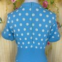 Vintage Blue FINE KNITS By ROGER  Polka Dot Sweater Dress Photo 4