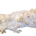 Poof VTG Bridal Wedding Headband OS Beaded Crinoline  White Pearls & Lace 80’s Photo 5