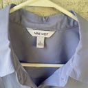 Nine West  Women's size Large Lavender Blue‎ Long Sleeve Button-Up Top Photo 4