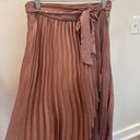 Anthropologie Maeve Paulina Pleated Midi Skirt Metallic Rose Pink, Size 6 Photo 0