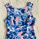 Betsey Johnson Floral Sleeveless Cut Out Back Dress Size 8 M Pink Blue Y2K Roses Photo 4