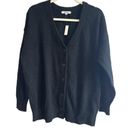 Madewell NWT  V-Neck Wool Relaxed Cardigan In Black Size Medium Photo 3