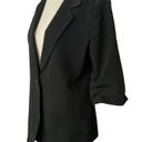 Elizabeth and James  Black One Button Notch Collar 3/4 Sleeve Blazer Jacket Photo 3