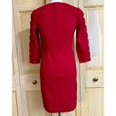 Talbots RSVP by  Red Knee Length 3/4 Sleeve Sheath Dress Sz 2P - fit up to 10/12 Photo 2