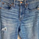 Madewell  Straight Crop High Rise Roger Wash Whiskered Distressed Jeans Size 25 Photo 2