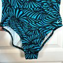 Nike Women's  Black Teal V-Neck Training Athletic Swimsuit Size Large EUC #6206 Photo 2