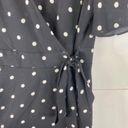 White House | Black Market  WHBM polka dot black white wrap midi dress Photo 2