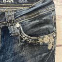 L.A. Idol USA Jeans Bootcut Embellished Distressed Dark Wash-5 Photo 2