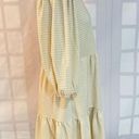 Draper James  NWT cream and gold puff sleeve tiered dress size medium Photo 5