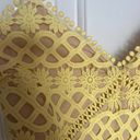 Lulus Floral Lace Yellow Dress Photo 1